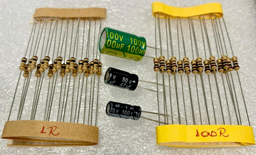 Lote De Componentes Eletronicos ( Capacitor, Resistor ) 54pç