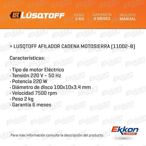 Afilador De Cadena Lusqtoff Para Motosierra 220 W