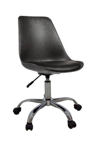 Imagem 1 de 2 de Cadeira de escritório Empório Tiffany Saarinen ergonômica  preta com estofado de couro sintético