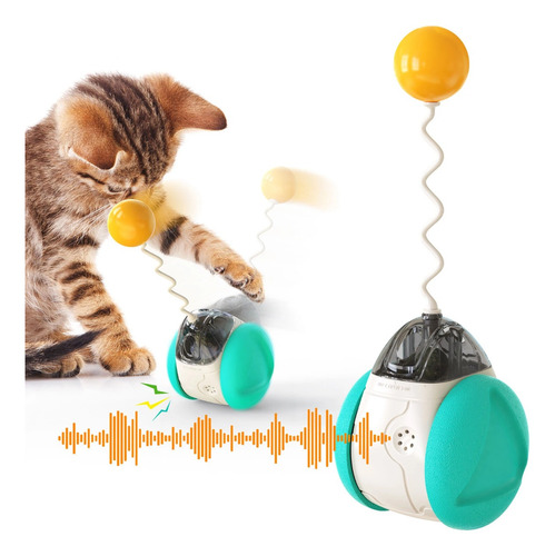 Juguete Interactivo Gato Persigue Sonido Gira Hierba Gatera