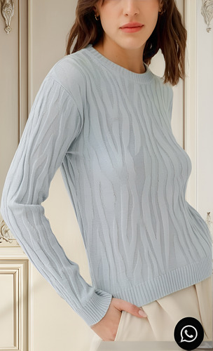 Sweater Importado Bremer Con Lurex Dibujo De Cebra Texturado