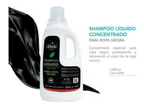 Shampoo Liquido Concentrado, Para Ropa Negra, Shelo Nabel..