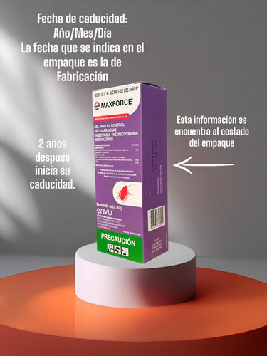 Maxforce Envu Jeringa P/ Cucarachas 30 Gr 2 Piezas Residual