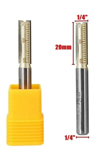 Broca Recta 1/4 2 Flautas Con Escala Cnc Router