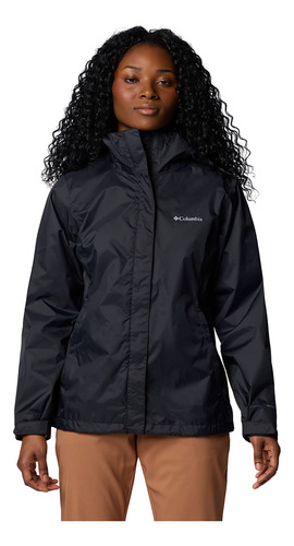 Campera Columbia Arcadia Ii Impermeable Black Mujer O-t O-w