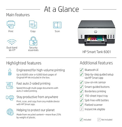 Hp Smart -tank 6001 Wireless All In, Sin Cartuchos