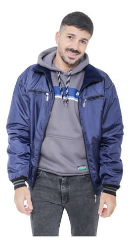 Campera Rompeviento Forrada Polar Hombre