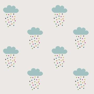 Imagem 3 de 3 de Papel De Parede Adesivo Rolo 0,58x3,00m Nuvem Coração 2153 0