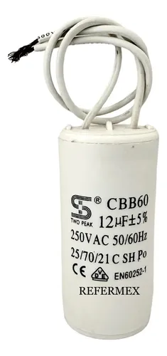 Condensador CBB60 12uF 450V - 2 Piezas, Para Motor Lavadora, Bomba, Electrodomésticos