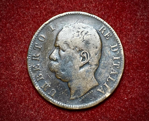 Moneda 10 Centésimos Italia 1893 Birmingham Km 27 Humberto 1 (Usado)
