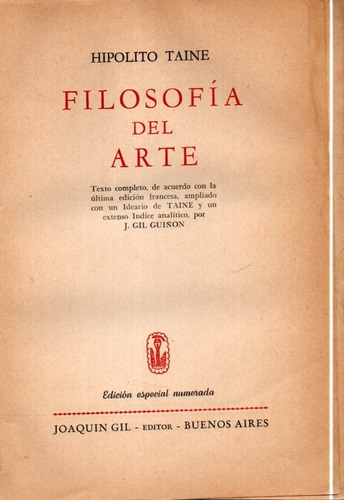 Filosofia Del Arte Hipolito Taine 