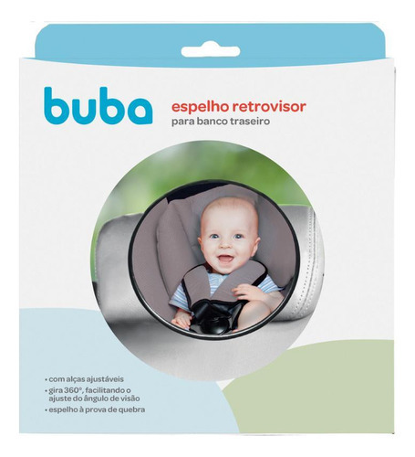 Retrovisor De Bebe Conforto Buba Espelho Interno Redondo