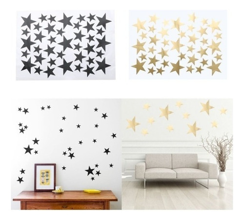 Vinil Stickers Decorativo Estrellas 192pz Vinil Alto Rendimiento Decoración Color