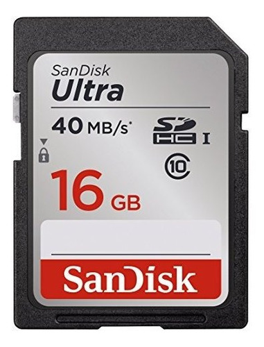 Tarjeta De Memoria Sdhc Sandisk Ultra 16gb Clase 10 Hasta 40
