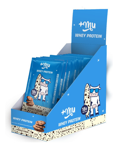 Whey Concentrado +mu Cookies'n Cream (15 Sachês Com 31g)