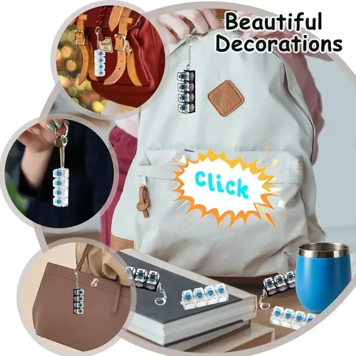 2 Llaveros Mini Teclado Retro En Azul Y Rosa, Accesorio Divertido Y Decorativo Para Estudiantes Y Oficina