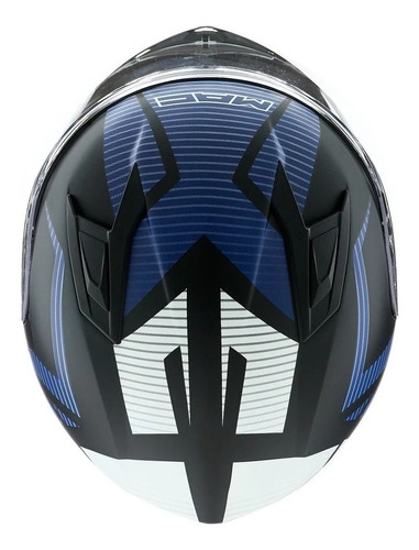 Imagen 6 de 9 de Casco Moto Integral Mac Speed Suzuka Negro Azul Blanco Mate