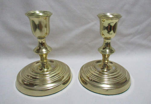 Elegante Par Candelabros Bronce Porta Velas Rep. Sheffield