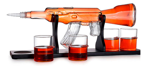 Decanter Whisky Presente Garrafa Com Copos Projétil Bala