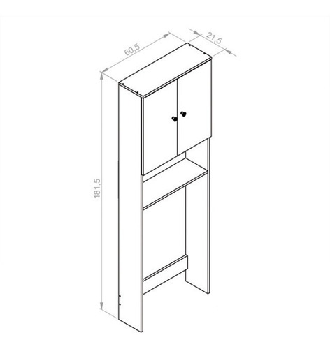 Imagen 3 de 9 de Mueble Organizador Sobre Inodoro Mbc 180 180 X 62 X 22