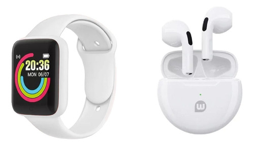 Combo Wollow Smartwatch Drako + Auriculares Nox Pro White