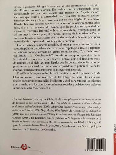 Claudio Lomnitz:el Tejido Social Rasgado (Usado)