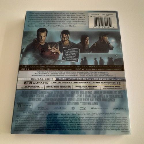The Mist La Niebla Stephen King Steelbook 4k Blu-ray