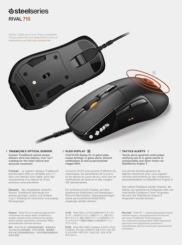 Mouse Gamer Steelseries Rival 710 Truemove3 16,000 Dpi Oled Negro