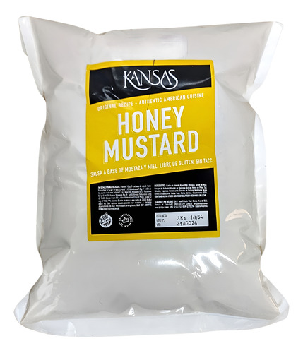 Mostaza Honey Mustard X 3kg Kansas Premium Sin Tacc