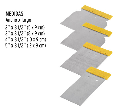 Juego De 4 Cuñas Con Mango De Plástico, Pretul. 24200