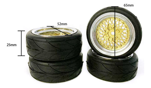 4x 1/10 Aro De Borracha E Peças De Pneus Para Rastreador De