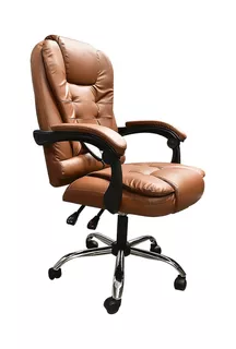 Silla de escritorio Lumax Miles ZGS-959-SA ergonómica marrón con tapizado de cuero sintético