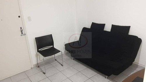 Imagem 3 de 19 de Kitnet Revertido Pra 2 Dormitórios, Na Quadra Da Praia, Com Vaga Coletiva, À Venda, 44 M² Por R$ 260.000 - Ponta Da Praia - Santos/sp - Kn0243