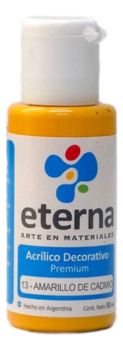 Acrilicos Eterna X Unidad 50 Ml Decorativos Premium Color del óleo Amarillo Cadmio