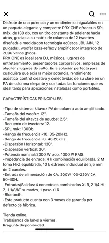 Corneta Jbl Prx One