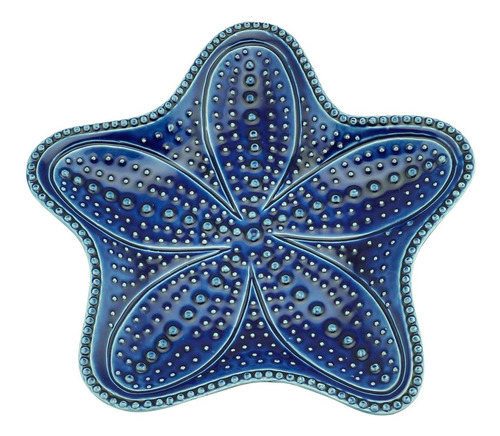 Estrela Decorativa Cerâmica Ocean Azul 21cm Bon Gourmet