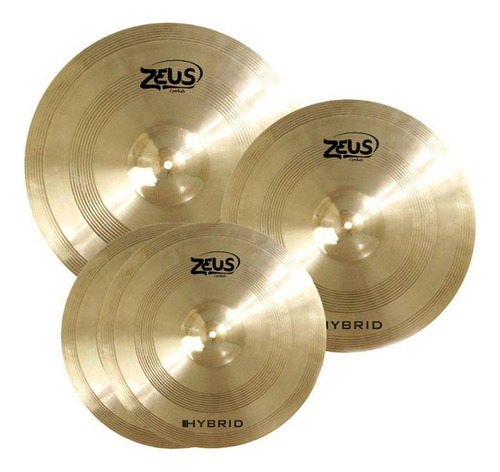 Kit Pratos Para Bateria 14'' 16'' 20'' Zeus Hybrid Set C B20