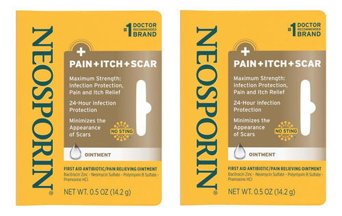 Neosporin Alivia Dolor + Picazón + Cicatriz Ungüento 2pk