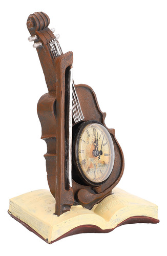Reloj Con Pilas, Estilo Retro, Libro De Mesa Y Violín