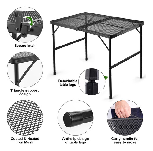 Mesa Plegable Ultraligera Alta Ajustable Para Exteriores