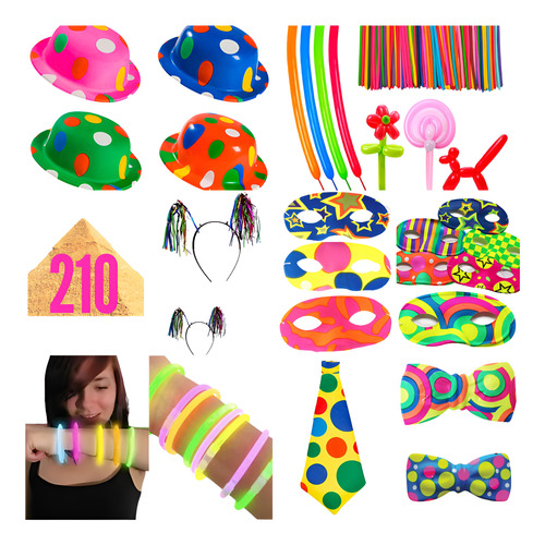 Paquete Batucada 210 Art. Boda Neon Fiesta Xv Envio Gratis