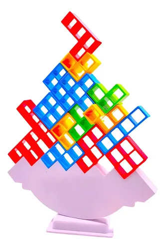 DTT - Juego equilibrio torre Tetra, 48 piezas, bloque construcción ruso