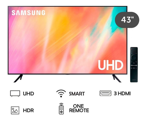 Imagen 3 de 4 de Smart Tv Samsung Serie 7 43 43au7000 Led 4k Ultra Hd Hdmi