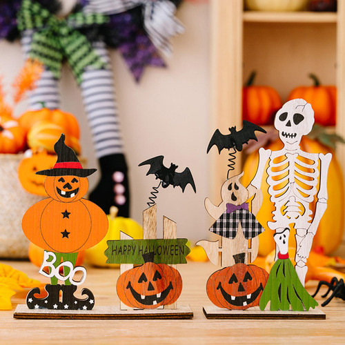Centros De Mesa De Madera De Halloween Con Murciélago