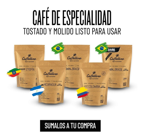 Imagen 7 de 9 de Café Perú Molido P/ Cargar 50 Cápsulas Caffettino Nespresso