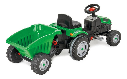 Auto Tractor Con Zorra Remolque Pedal Infantil Niños Pilsan