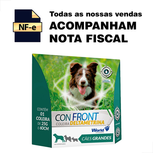Kit 8 Un Coleira Antipulgas Cães Grande Confront 25 Grs