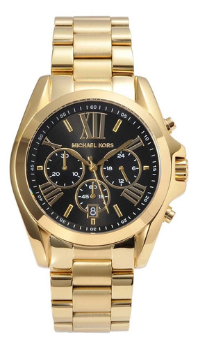 Reloj Michael Kors Bradshaw Mk5739 Dorado Dial Negro Chrono