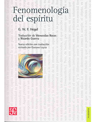 Fenomenologia Del Espiritu - Georg Wilhelm Friedrich Hegel