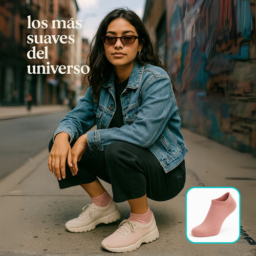 5 Calcetines Mujer Corte Bajo Premium Ultra Suaves Vrskl0017 Rosa/blanco/negro Liso Único